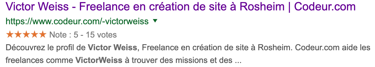 Google résultats balises meta